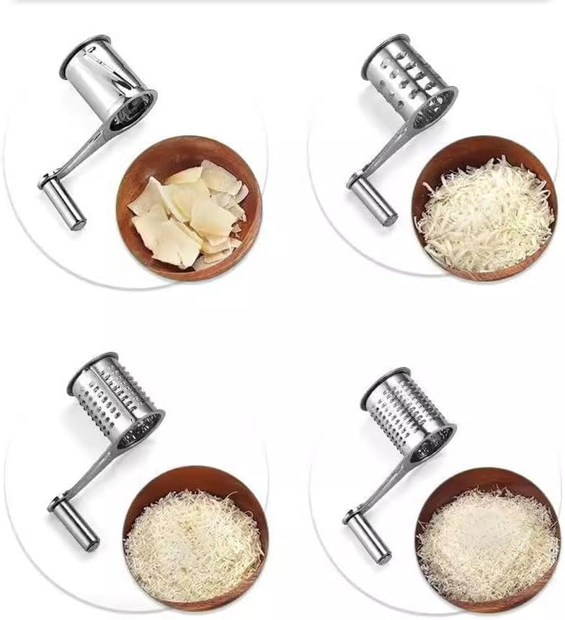 Stainless Steel 4-In-1 Cheese Grater, Hand Cranked
