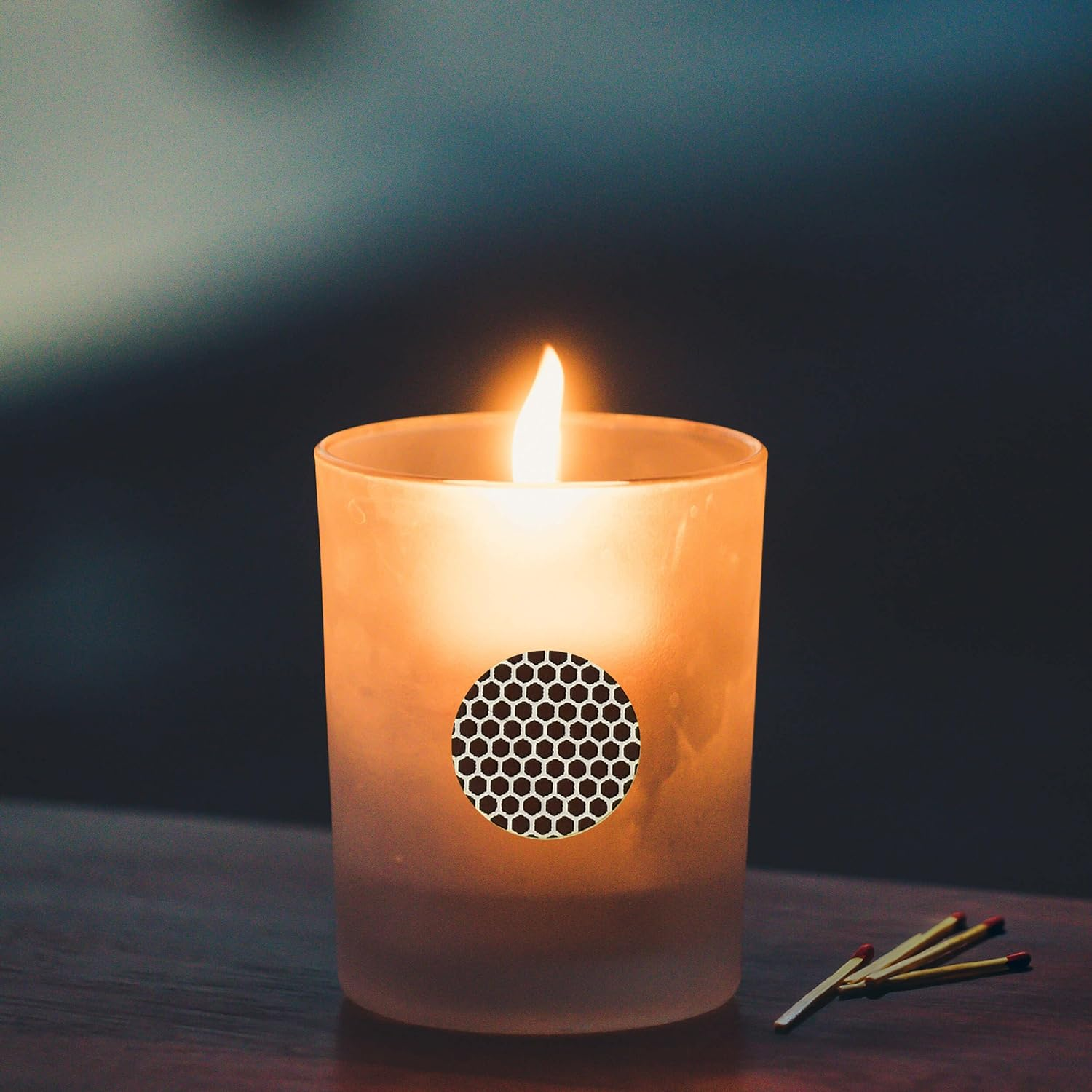 Self-Adhesive Match Striker Paper | 1 Inch Circle Brown Honeycomb Striker 24Pcs | Convenient and Easy-To-Use Match Striker Sticker for Safety Matches (Brown Honeycomb), 25Mm image number 5