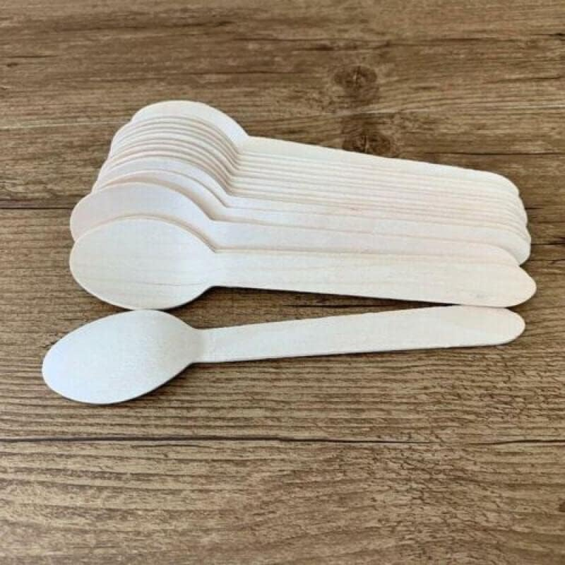 100/200PCS Wooden Cutlery Set Disposable Bamboo Wood Bulk Buy Forks Spoons Knives Party Eco - Perfect for Parties, Weddings & Daily Use