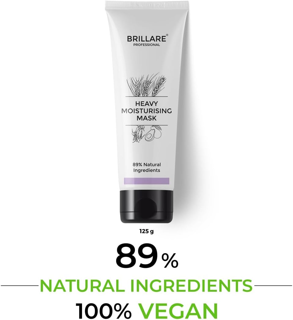 Brillare Professional Heavy Moisturising Mask | Repairs Dry & Damaged Hair | Combats Frizz & Scalp Dryness | Makes Hair Smooth & Manageable | for Men & Women (125 G) image number 4