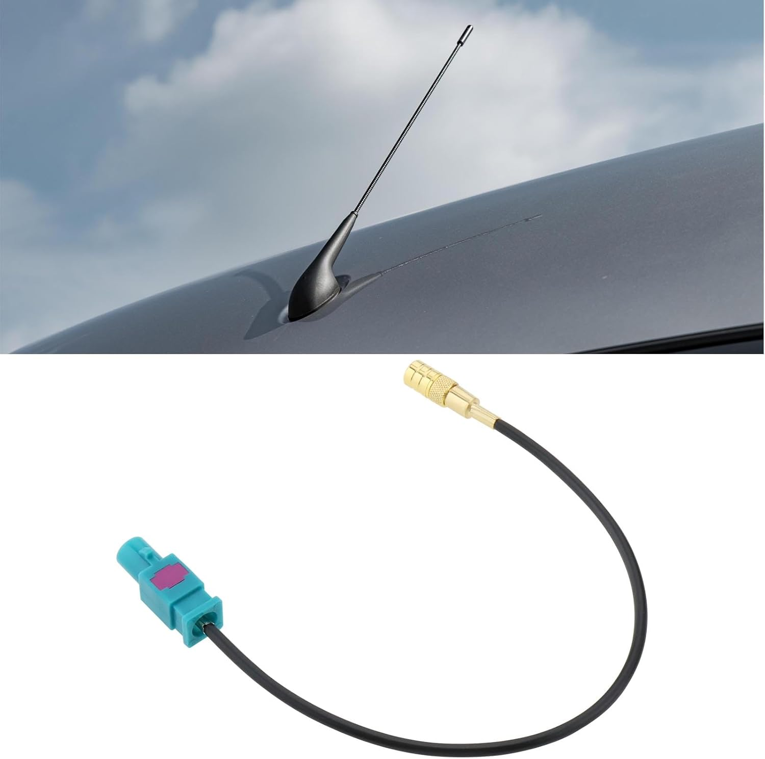 Ecsing Car Antenna Adapter Cable Fakra M Plug to SMB F Socket Compatible with Blaupunkt Compatible with JVC Compatible with Kenwood Compatible with Clarion