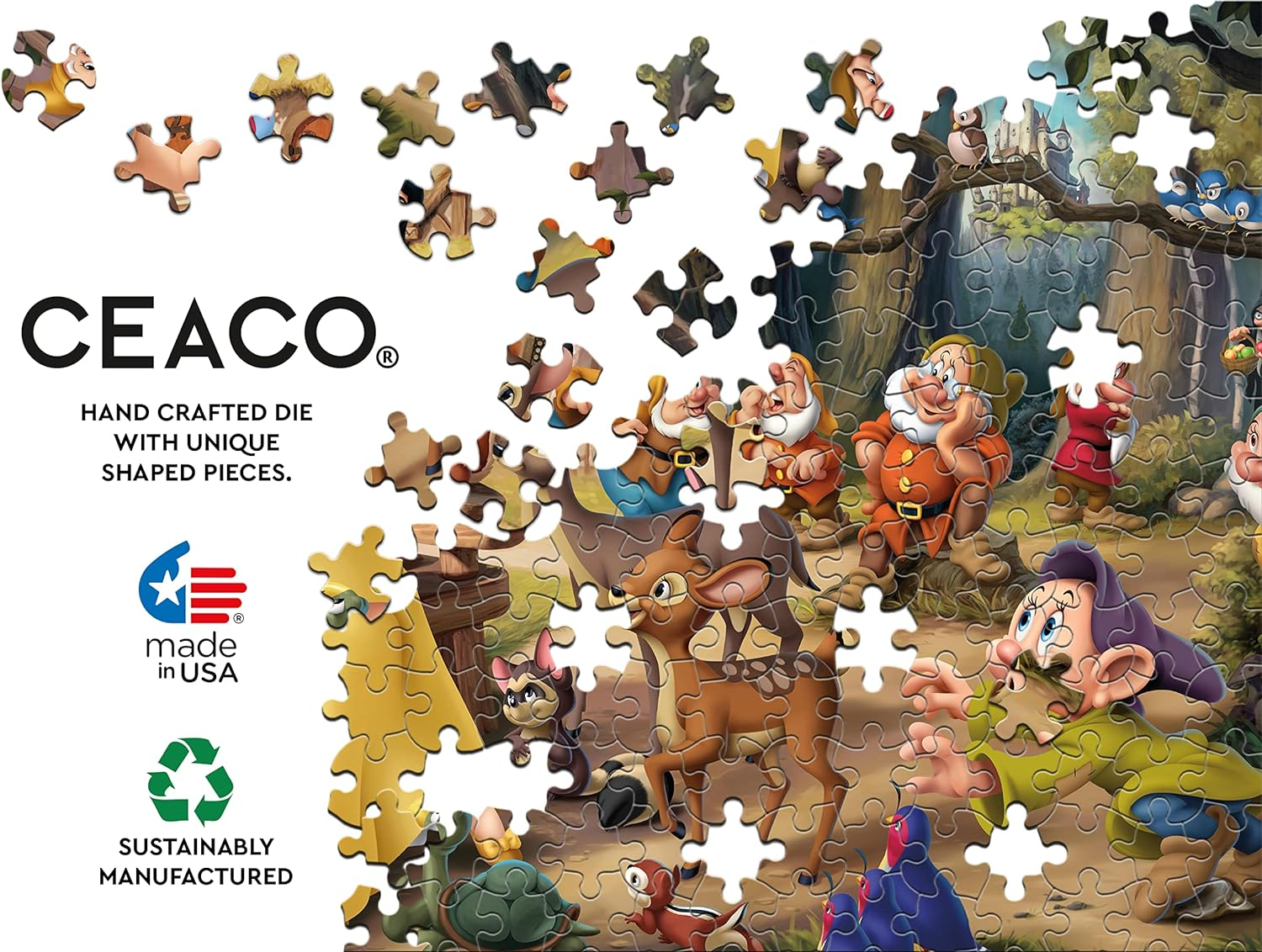 Ceaco - Disney Princess - Snow White'S Delight - 1000 Oversized Piece Jigsaw Puzzle image number 4