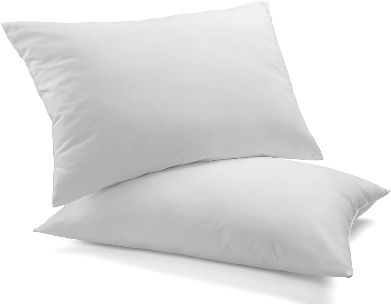 Royal Comfort Pillow Goose Feather and down 100% Cotton Cover 233TC Luxury Ultra Soft Comfortable 50 X 75Cm (White, Set of 2) image number 1