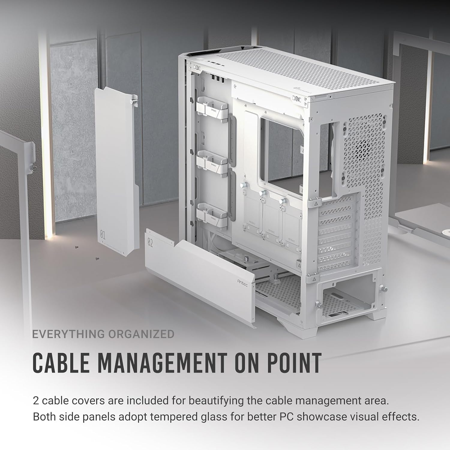Antec P1 FT Editor'S Choice 4X Storm T3 PWM Fan Gaming Case, White image number 5