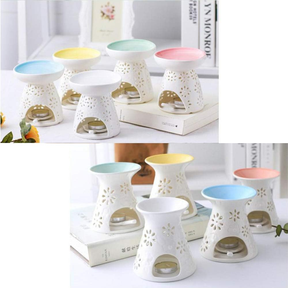 Sculpture Statue Antiques Collectables，Ceramic Tea Light Holder, Aromatherapy Essential Oil Burner, Wax Warmer Great Decoration for Living Room, Balcony, Patio, Porch and Garden,E (Color : D) image number 4