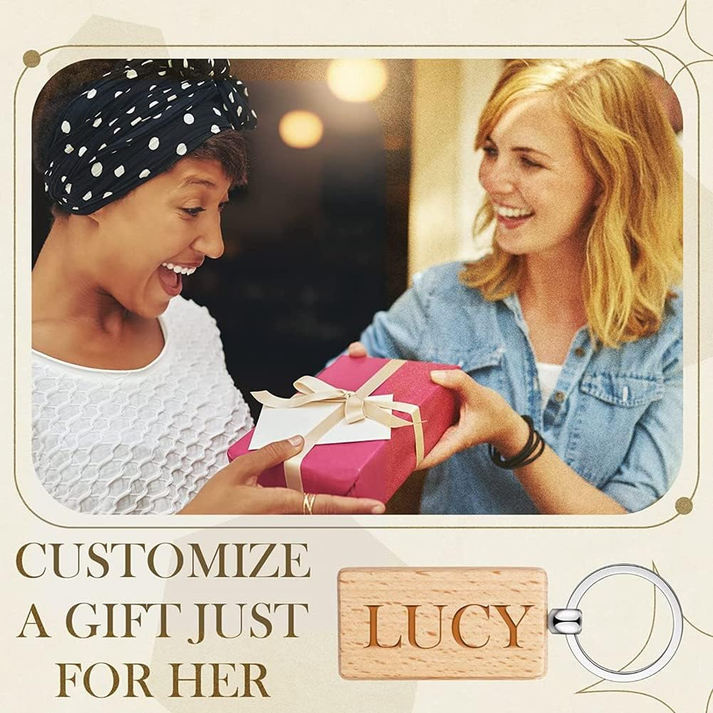 50 Pieces Blank Wooden Key Tag Key Engraving Blanks Unfinished Wood Keychain Key Ring Key Tags for DIY Crafts,Rectangle image number 4