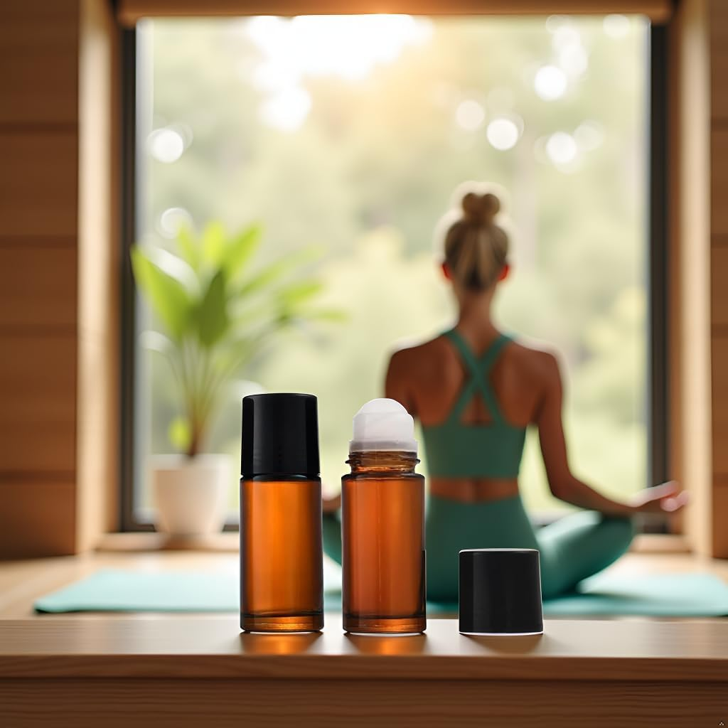 2 Pcs 50Ml Brown Glass Essential Oil Roller Bottles Refillable Roll on Bottles Empty Deodorant Bottle Containers Rollerball Bottles for Fragrance Roller Bottles Refillable Containers image number 1