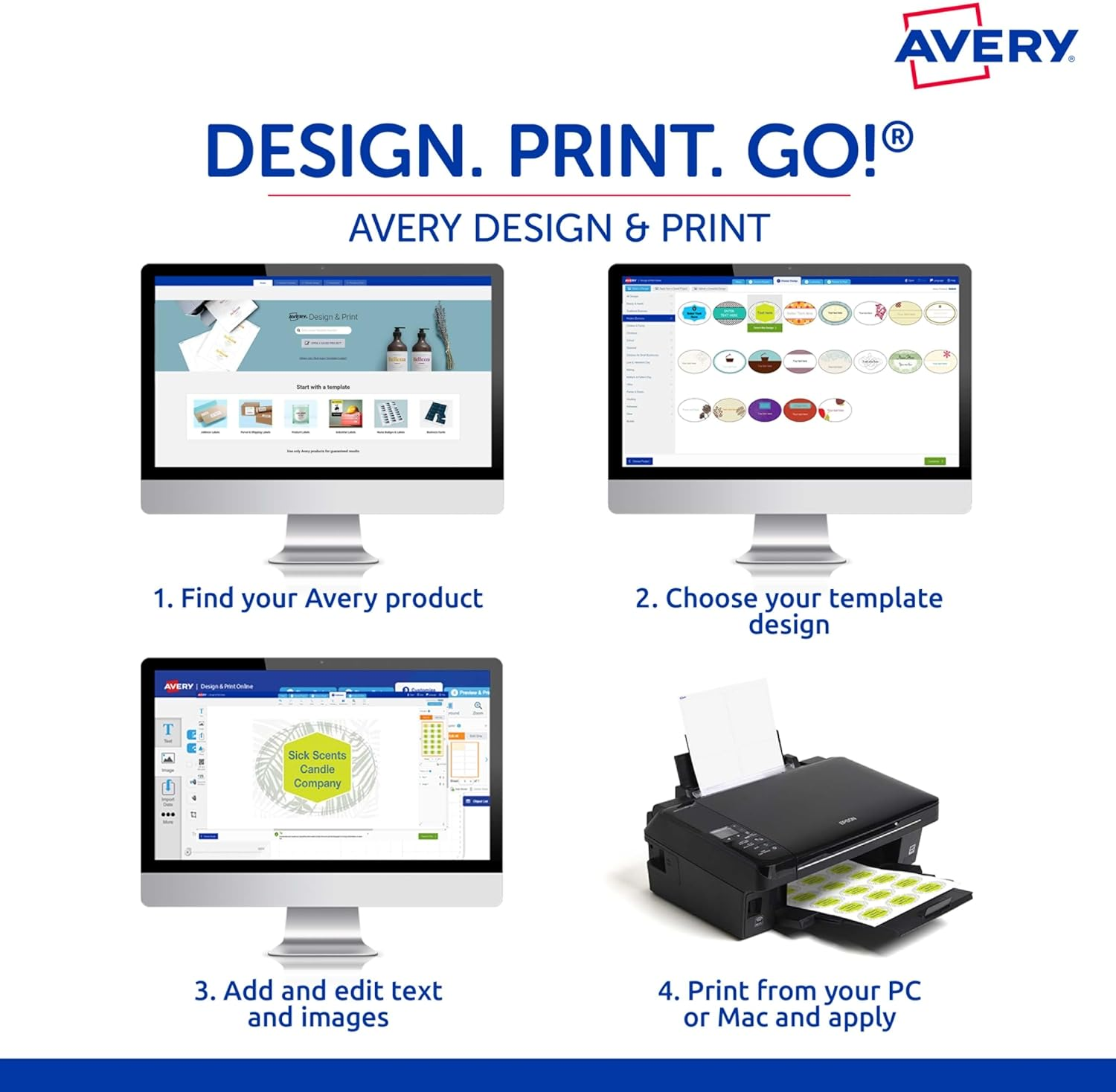 Avery Australia Print and Divide Fabric Name Badge Labels - Personalised Name Tags - 150 Self Adhesive Naming Stickers for Laser Printers - White 235 GSM - 88 X 52 Mm, 15 X A4 Sheets - 980040 / L7427 image number 3