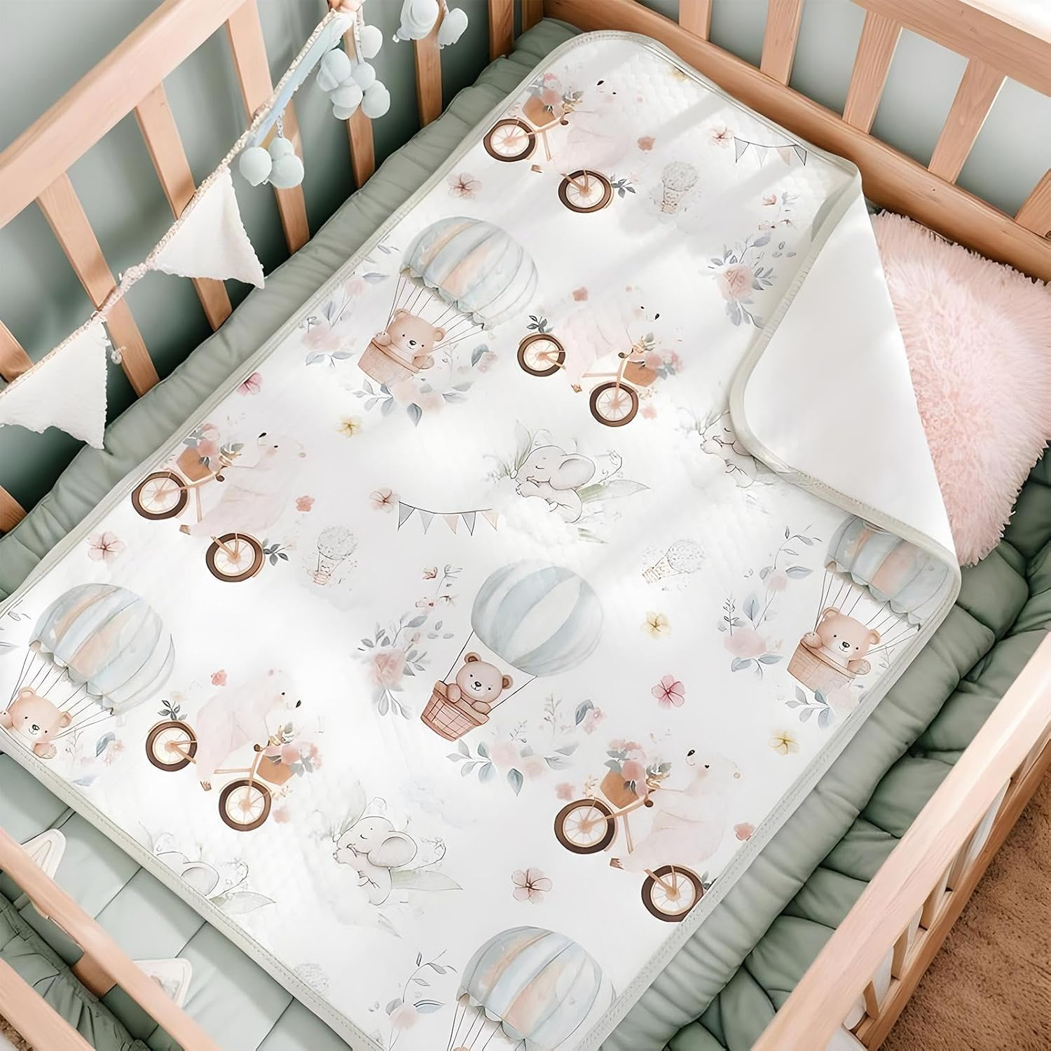 Waterproof Changing Mat | Mattress Protector for Children, Washable Anti-Leak Mattress Cover for Nest, Pee Protection Travel and Night