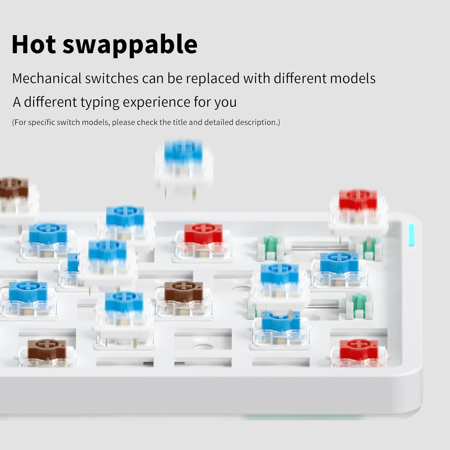 Nuphy Air60 V2 Portable Wireless Keyboard 60% Low Profile Mechanical Keyboard Support QMK/VIA Compatible with Windows/Mac Os/Linux Supports Bluetooth 5.1/2.4Ghz/Usb-C Grey-Gateron Wisteria Switch image number 4