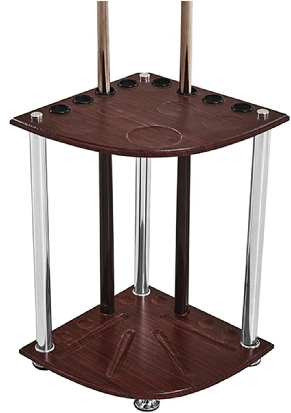 Pool Cue Rack,Free Standing Billiard Stick Stand,Fishing Rod Storage Rack,Holds 9 Cue,For Indoor Bar Billiard Room School Home Club(White)