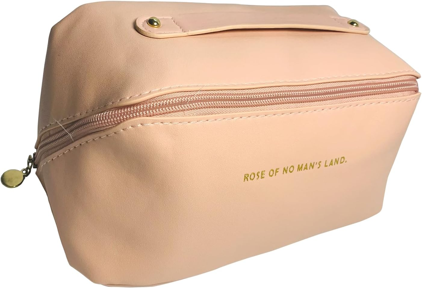 Travel Makeup Bag for Women, ZACHMEST Large Capacity Pouch Open Flat Cosmetic Bag with Compartments, Water-Resistant PU Leather Portable Toiletry Bag with Divider and Handle image number 5