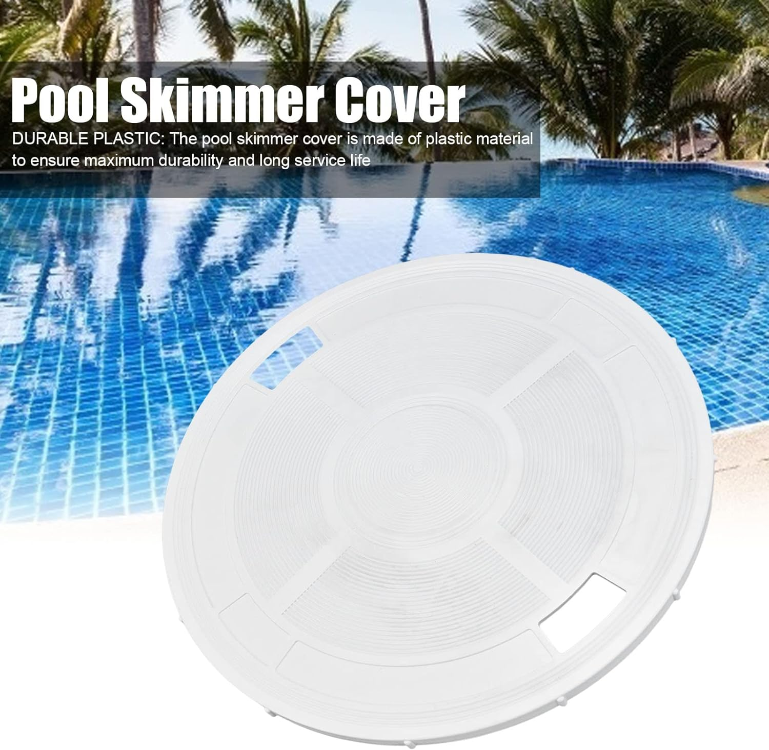 Plastic Pool Skimmer Cover, Swimming Pool Skimmer Lid Replacement for ， Pool Filter Cover Replacement Part Swimming Pool Skimmer Deck Cover image number 4