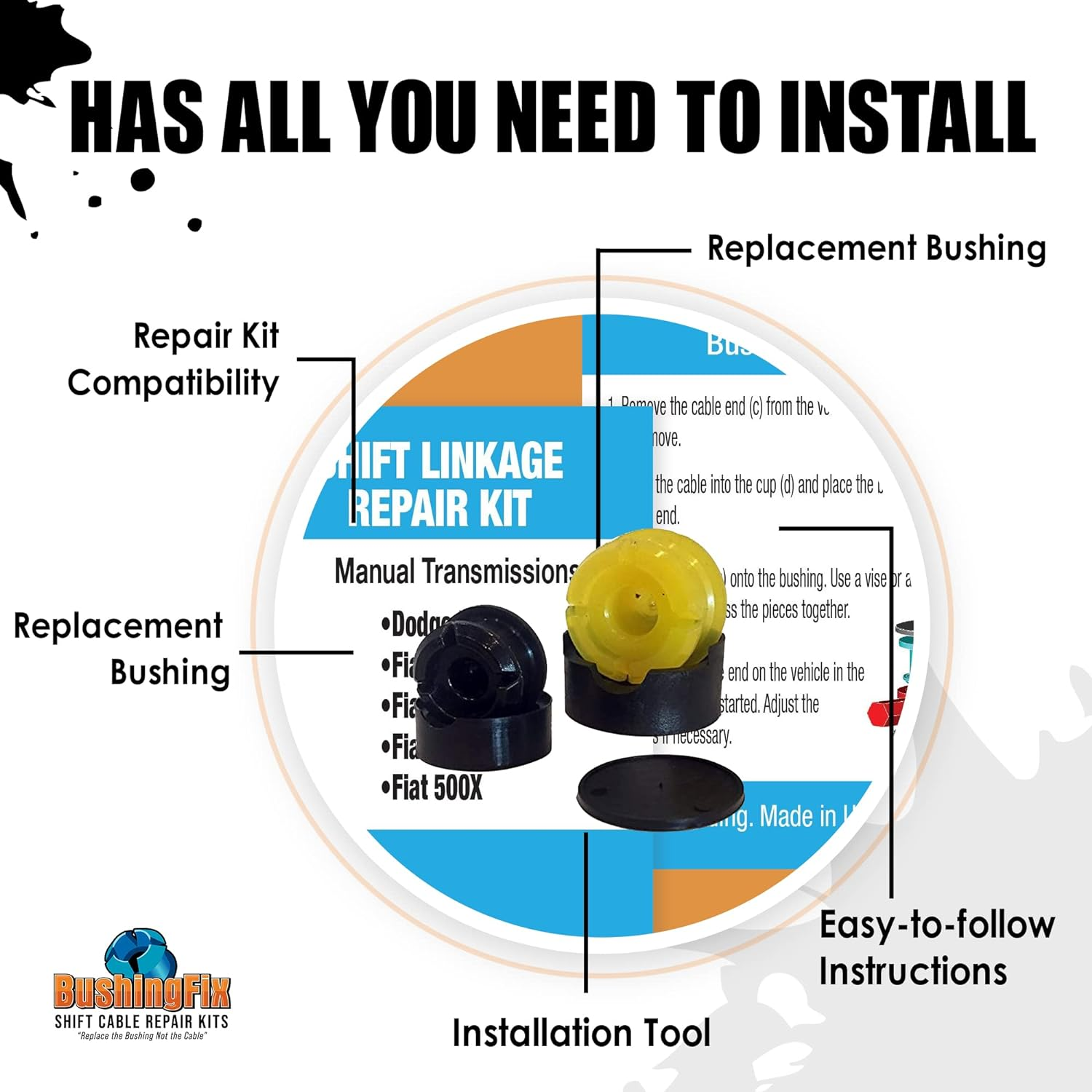 Bushing Fix Fm1Kit - Transmission Shift Cable Bushing Repair Kit image number 2
