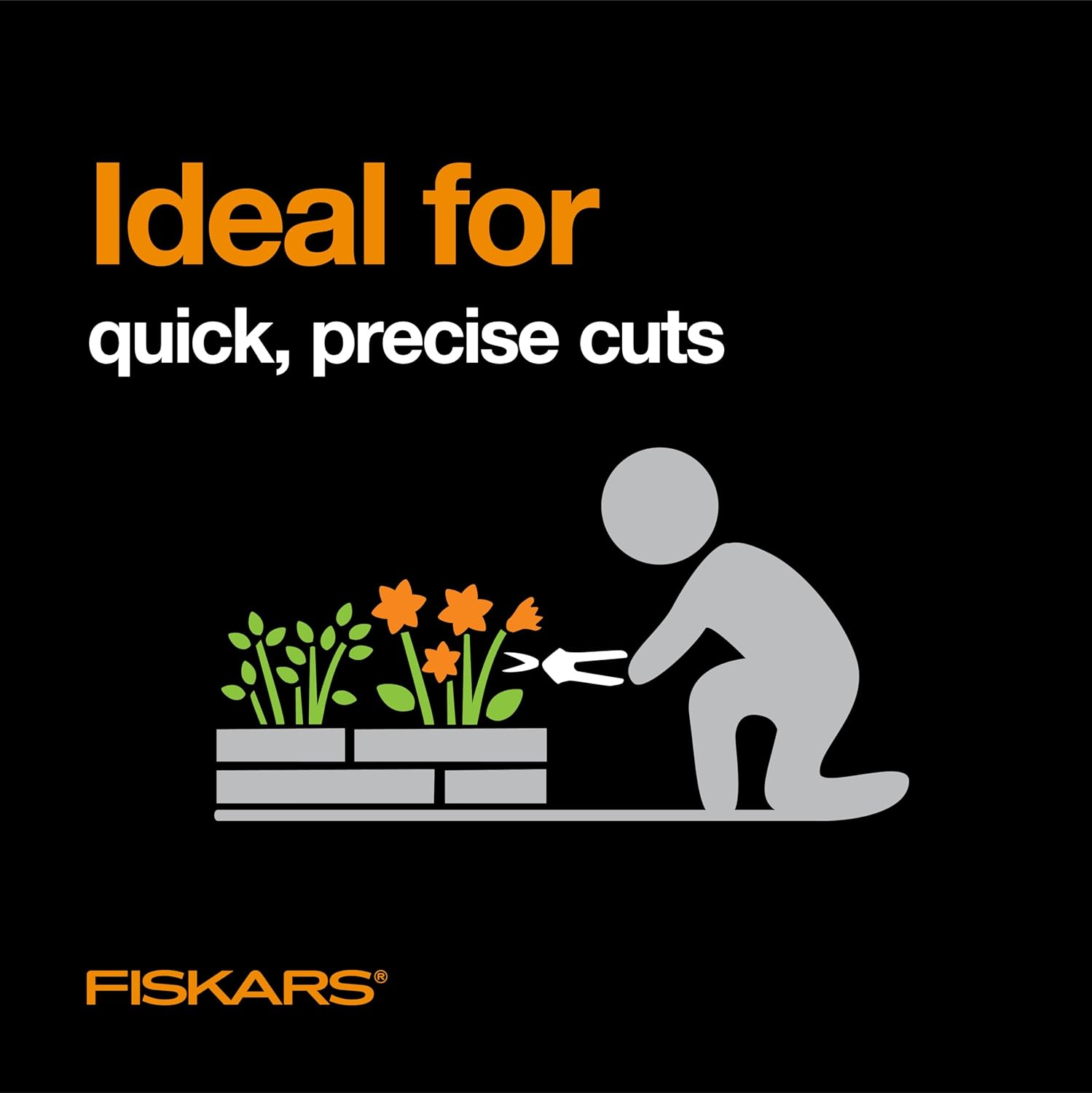Fiskars Micro-Tip Pruning Snips Garden Shears - Plant Cutting Scissors with Sharp Precision-Ground Non-Stick Blade - 2-Count image number 1
