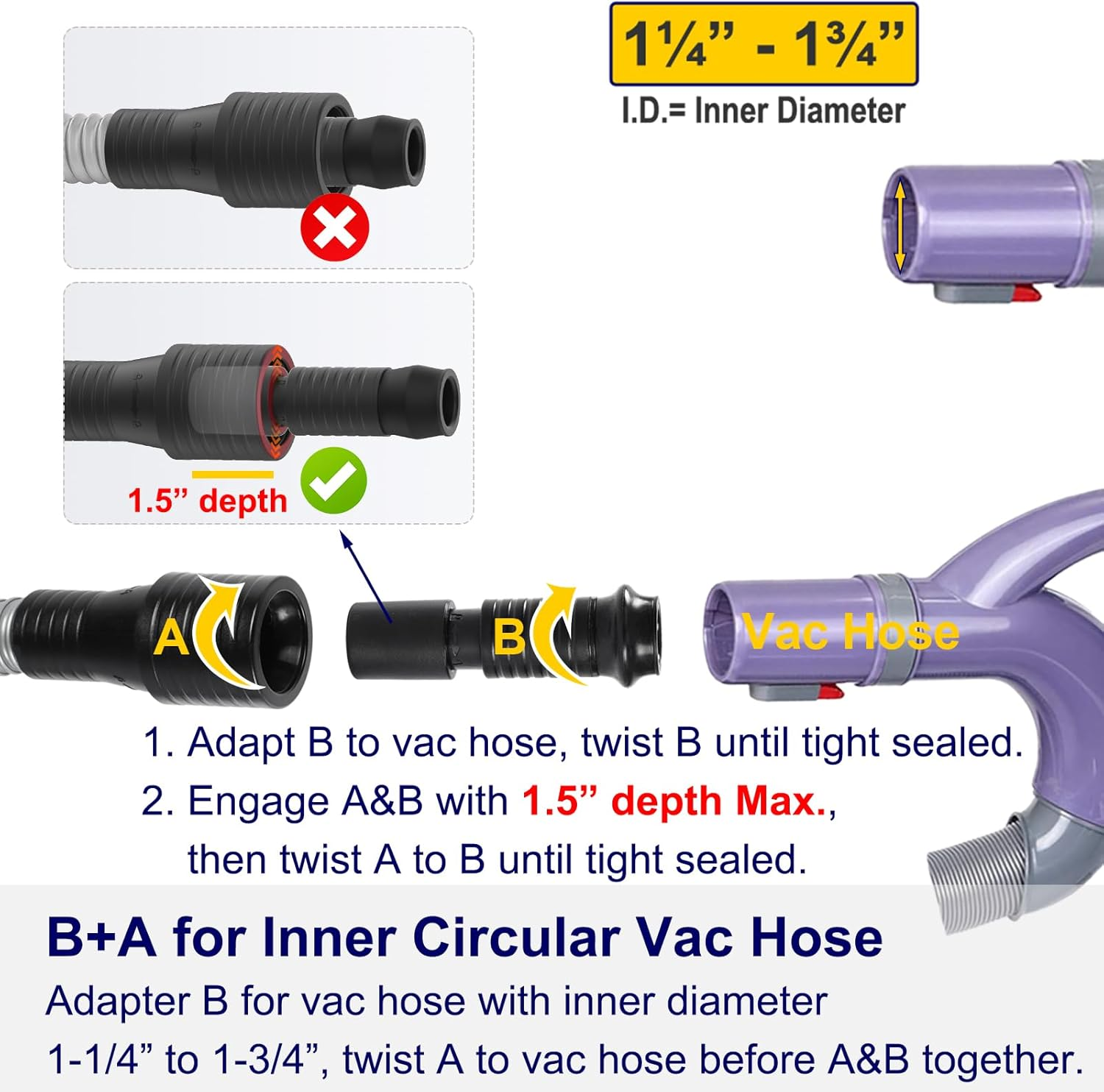 Portek Dog Brush Vacuum Attachment, Shedding Grooming Tool Pet Hair Undercoat Remover, Ideal for Puppy Cat Loose Fur, Groom Comb as Deshedding Groomer, Extension Hose Adapters Fit Most Cleaners Gray image number 6