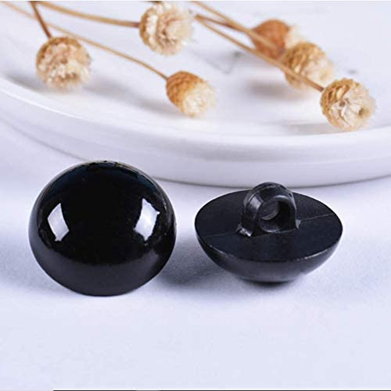 184 Pcs Assorted Size Sew on Eyes Plastic Black Sewing Eye with a Box round Head Safety Shank Eye Decorative Half Ball Buttons for Plush Animal Crafts DIY image number 2