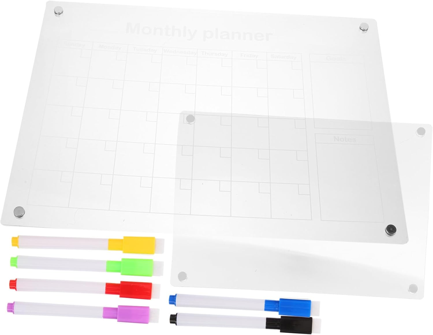 TEHAUX Magnetic Note Board Acrylic Dry Erase Board for Fridge Dry Erase Markers for Home Office Planning image number 4