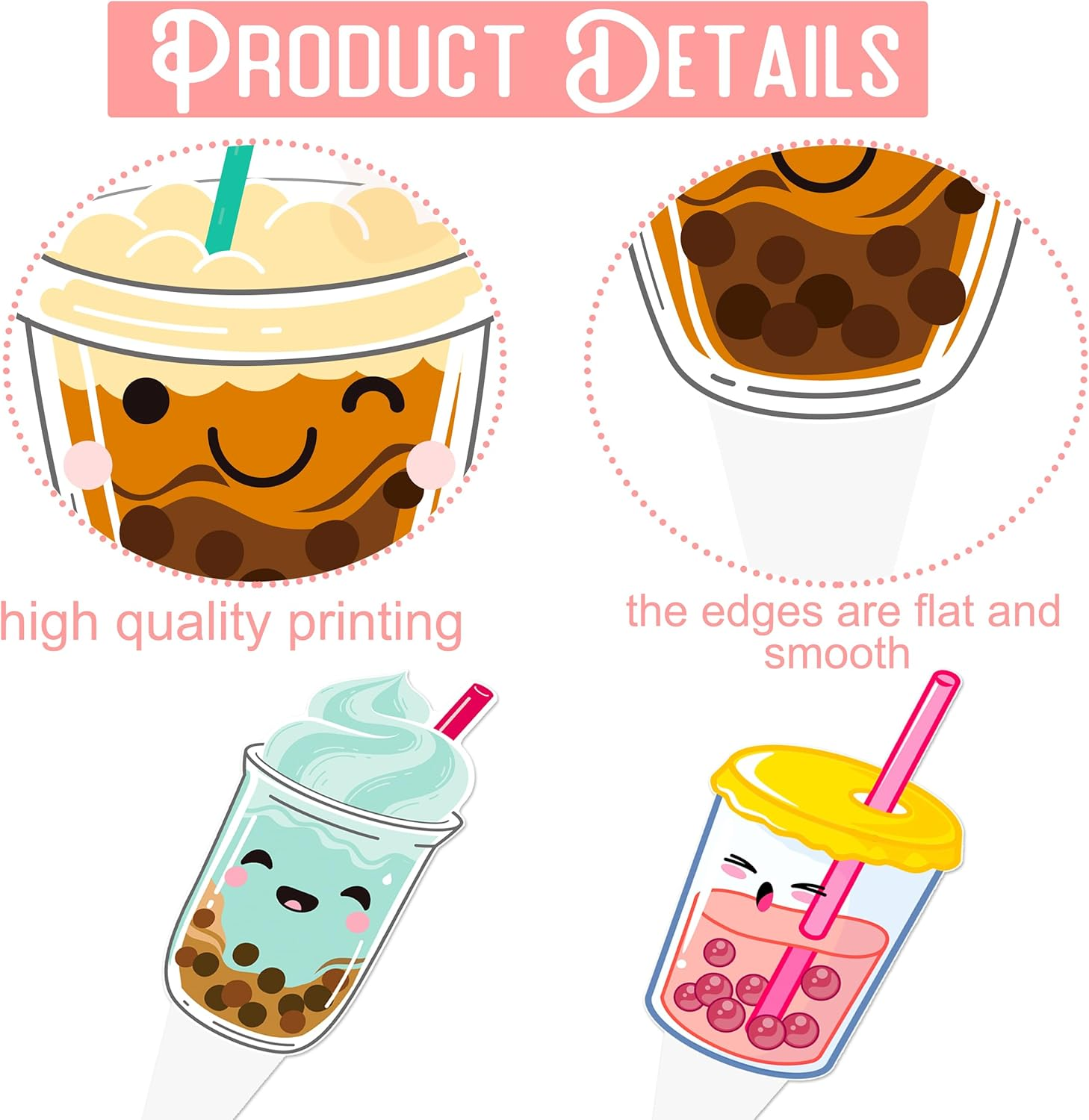 Bubble Milk Tea Party Cupcake Toppers image number 3
