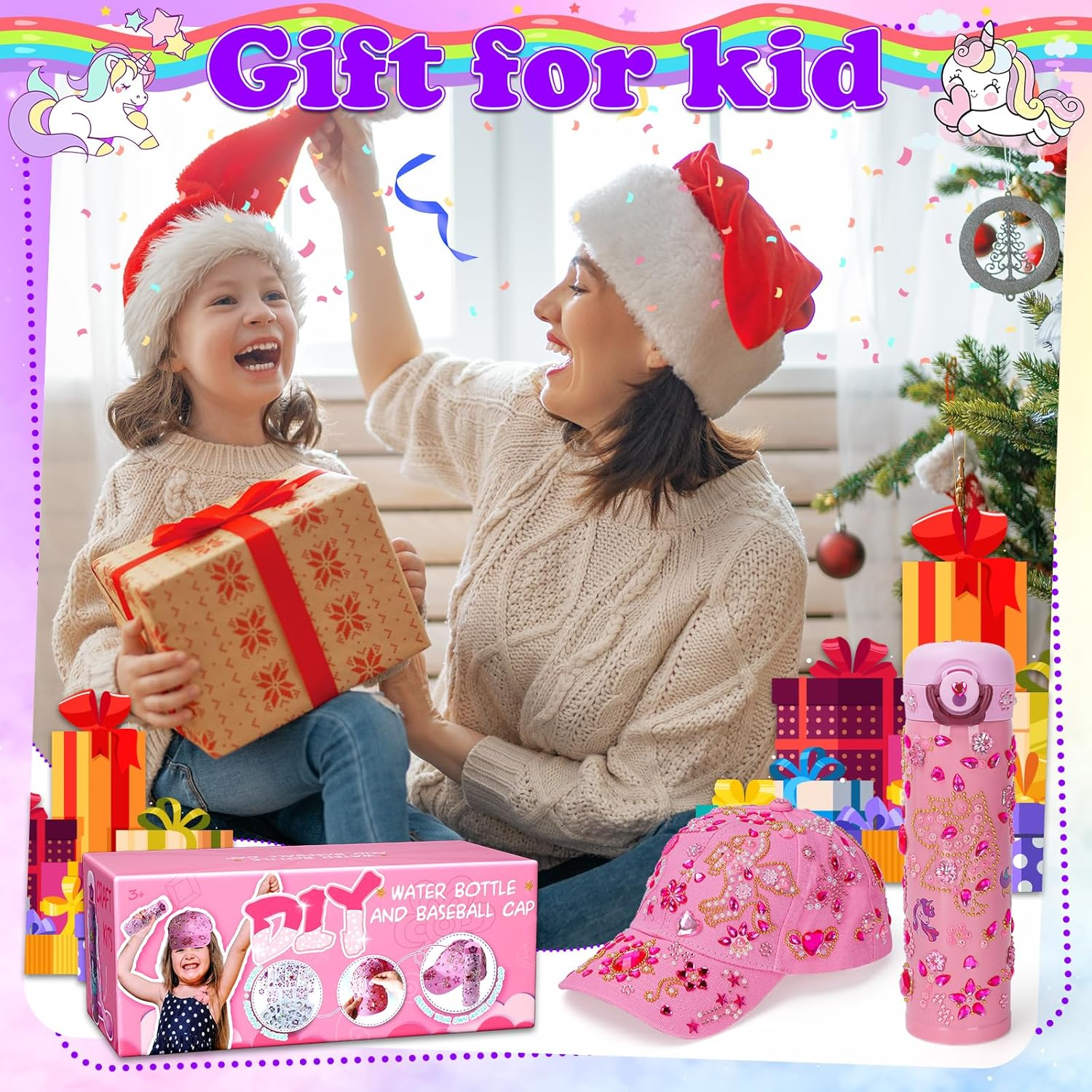 Gifts for 5 6 7 8 Year Old Girls Baseball Cap and Bottle: Toys for 6-7-8-9-10 Year Old Girls Birthday Presents Arts and Crafts for Kids Girls Toys Age 4-12 Make Own Baseball Cap and Bottle for Girls Gift image number 4