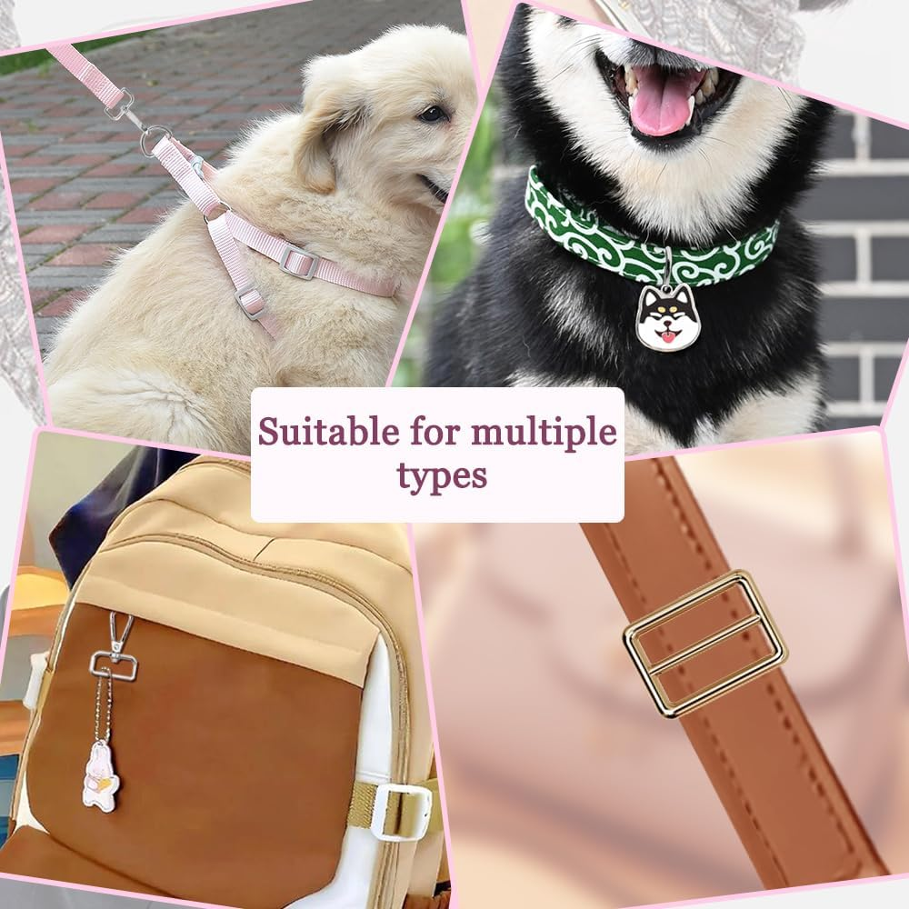 30 Pcs D Rings for Purse Bag, AFUNTA Hardware Purse Heavy Duty Swivel Snap Hooks and Tri-Glide Slide Buckles for Bag Making Buckles Craft (25Mm/31Mm) image number 1