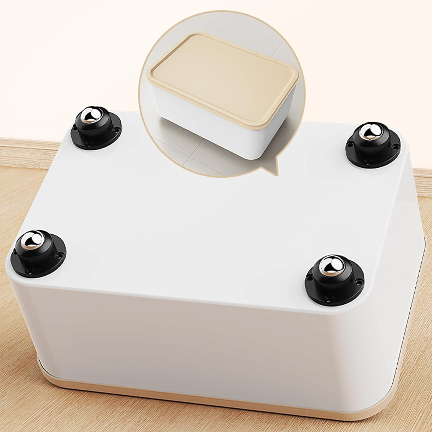 4 Pack Self Adhesive Mini Caster Wheels,Stainless Paste Universal Wheel,360 Degree Rotation Sticky Pulley for Small Appliances Furniture Various Storage Bins image number 3
