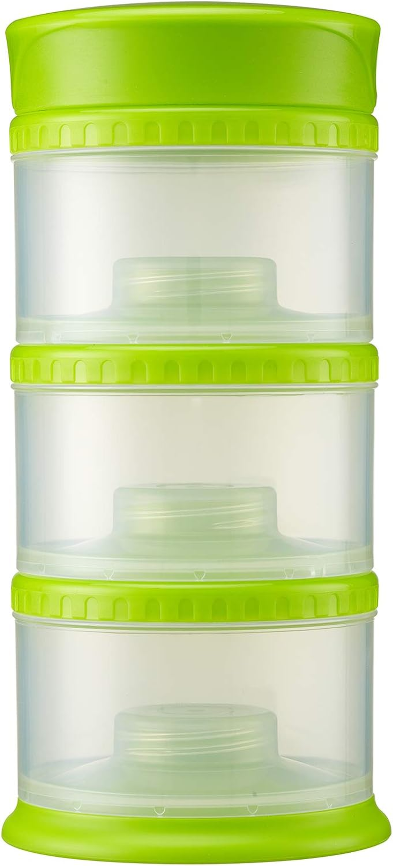 Innobaby Packin' Smart Stackable and Portable Storage System for Formula, Liquid, Baby Snacks and More. 3 Stackable Cups in White. BPA Free.