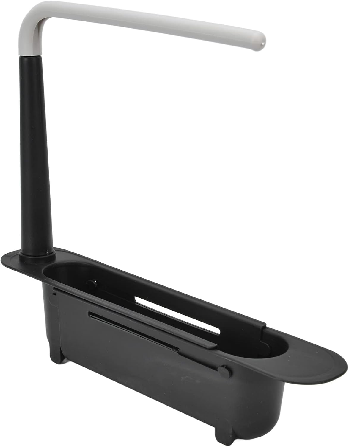 Telescopic Sink Storage Rack, Expandable Utility Farmhouse Accessories Sink Multifunctional Updated Adjustable Rollable Sponge Holder for Kitchen Dishes Cups Fruits(Black) image number 1