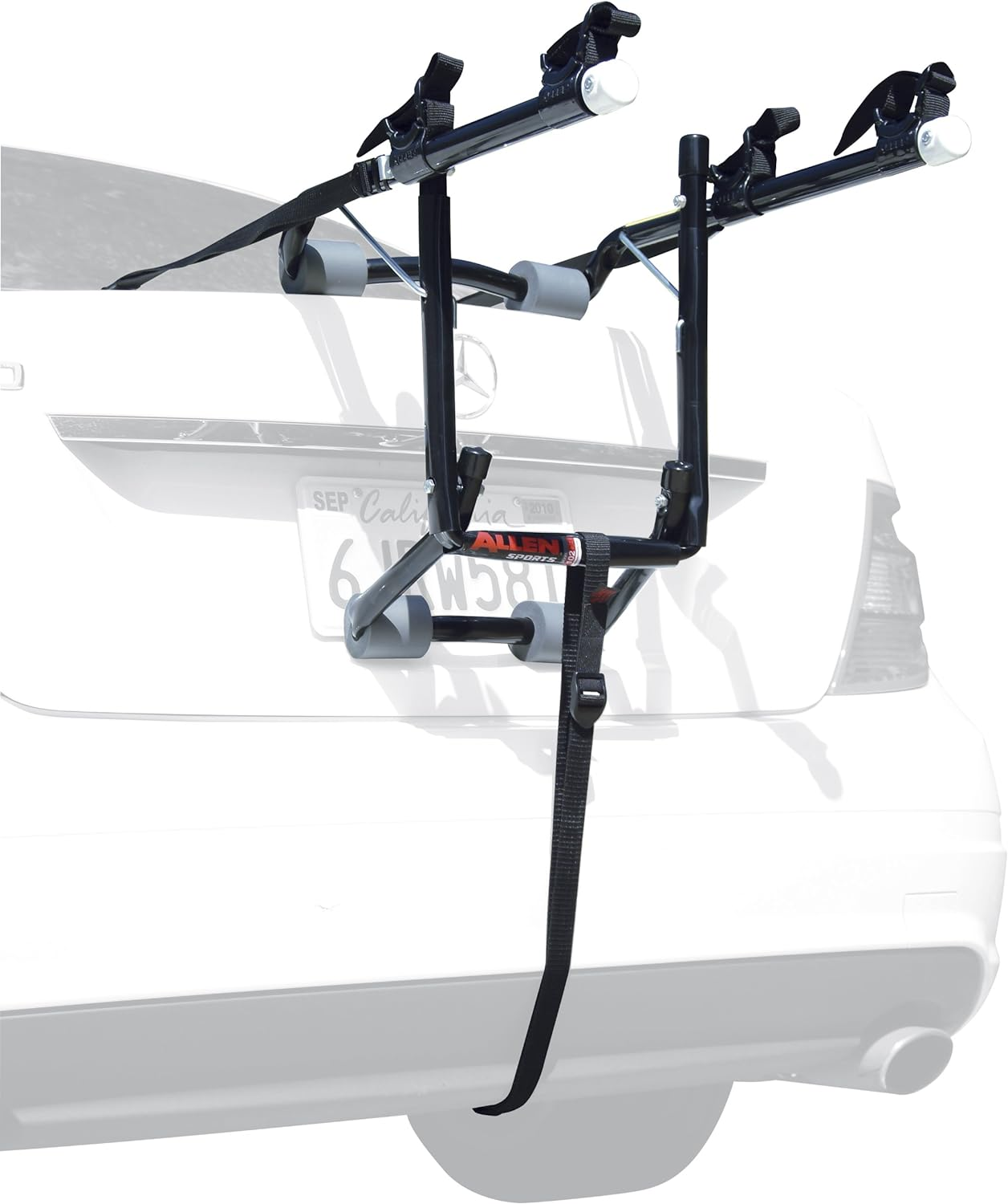 Allen Sports Deluxe 2-Bike Trunk Mount Rack, Model 102DB, Black/Silver, 23 X 15 X 4 Inches image number 3
