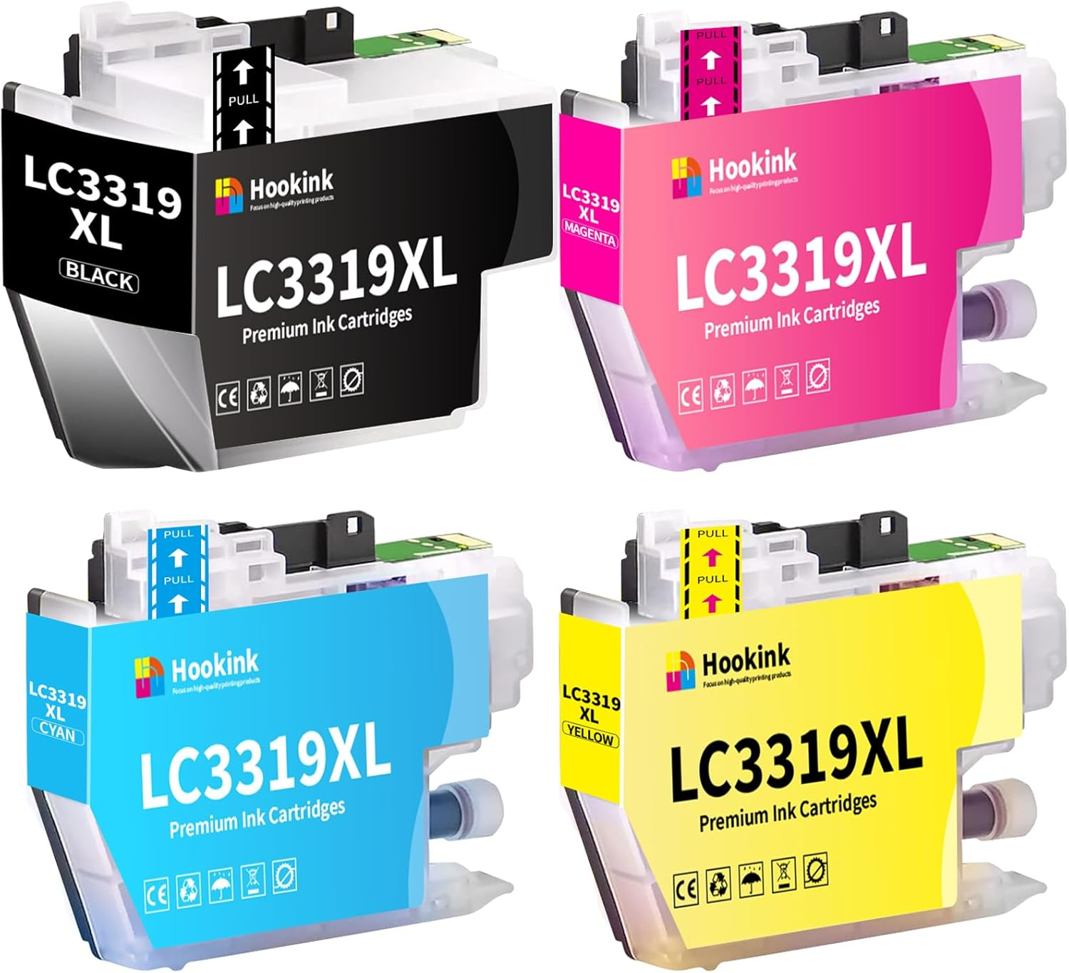 4-Pack High Yield Compatible Ink for Brother LC3319XL LC3319 LC-3319XL Ink Cartridges for Brother MFC J5330DW, J5730DW, J6530DW, J6730DW, J6930DW,1 Black, 1 Cyan, 1 Yellow, 1 Magenta image number 3