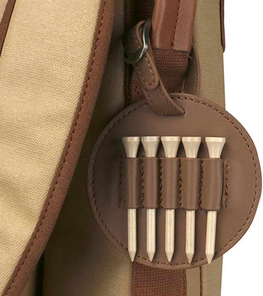 Golf Teg Sets Tees Organizer for Men Golf Tee Pouch Golfs Tees Organizer Golfing Tee Holder Golfing Supplies Golfs Supplies Golf Tee Holder for Bag Belt Portable Man Leather Strap image number 5