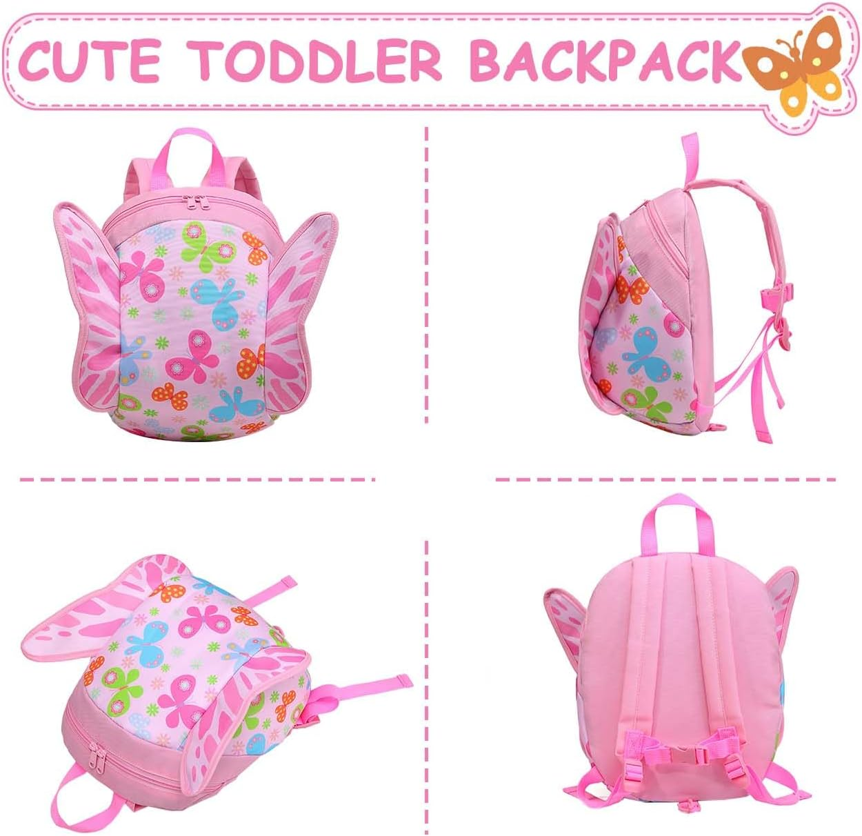 Mini Toddler Backpack with Leash,Vaschy Ultra Lightweight Tiny Little Kids Preschool Backpack Daycare School Bags for Boys,Grils image number 1