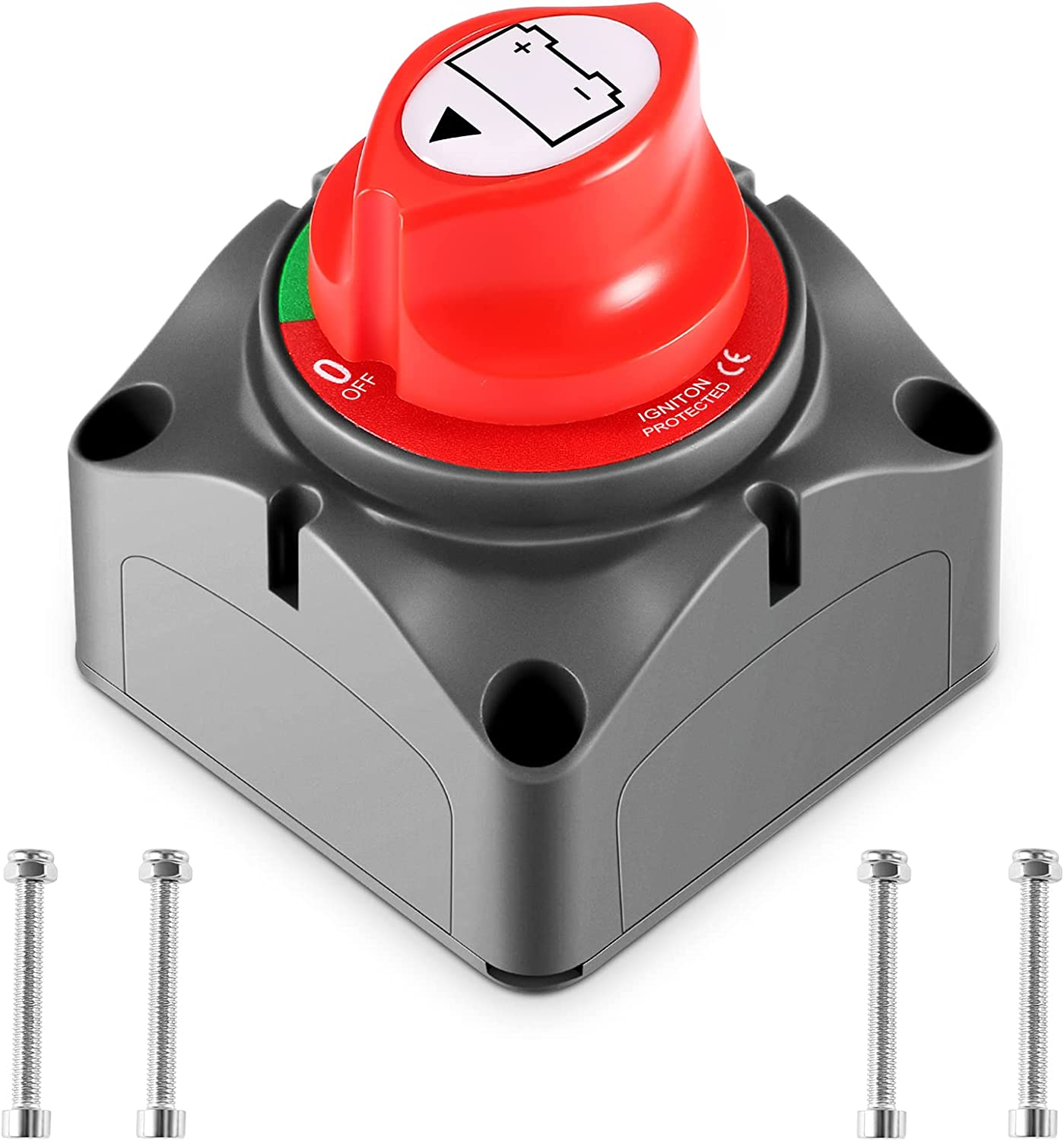 Battery Disconnect Switch, 12V-48V Battery Isolator Switch, 275 Amps High Current Battery Power Cut off Master Switch, Heavy Duty Marine Switch for Car RV Marine Boat Yacht Truck Vehicle image number 5