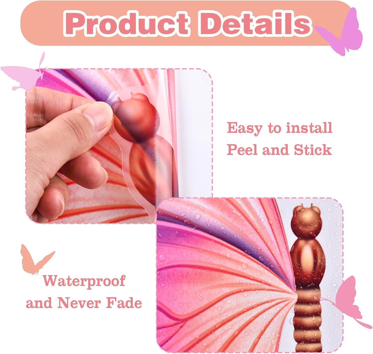 Large Inspirational Butterfly Believe in Yourself Quote Wall Decals Stickers, Motivational Saying Positive Peel and Stick Wall Art Decals for Girls, Positive Phrase Women Home Kitchen Decor image number 5