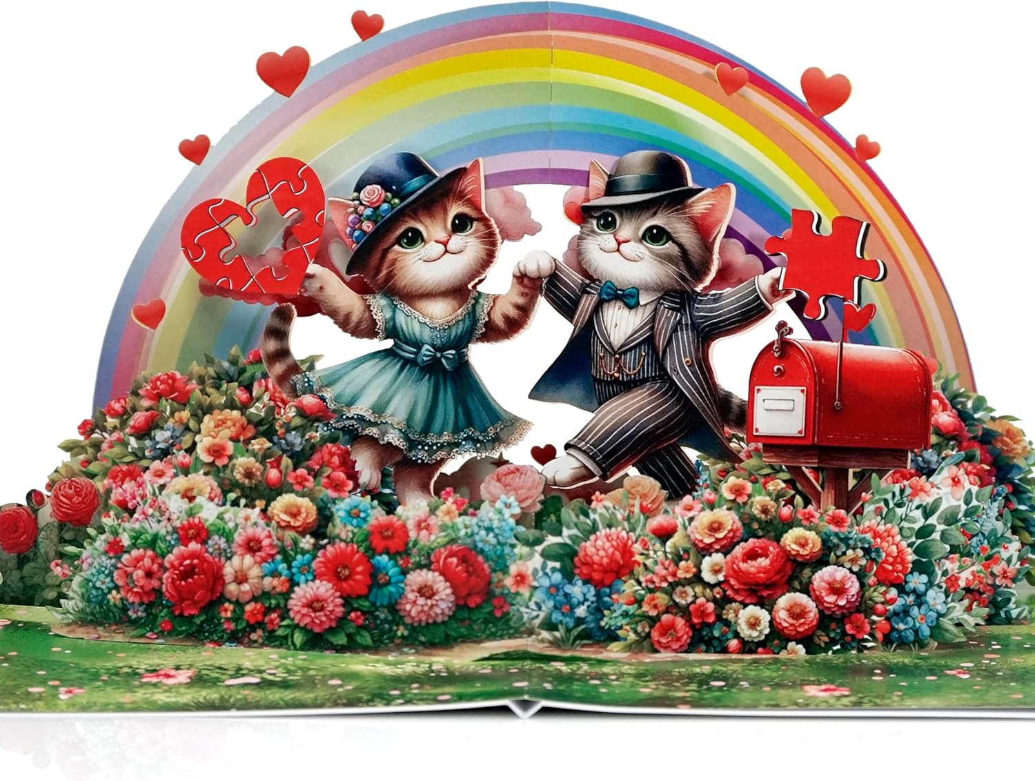 CUTPOPUP Love, Anniversary Card Pop Up, Valentines Day Card, Wedding, Engagement, 3D Greeting Card (Love Text with Cats) LO172AU1520