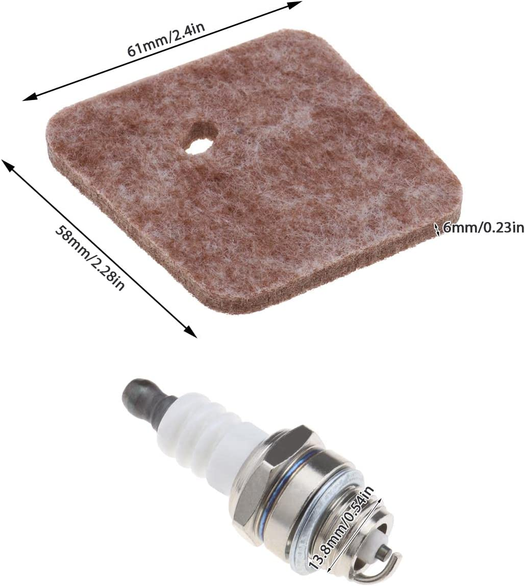 Air Fuel Filter Spark Plug Kit 4140-124-2800 Compatible with Stihl FS38 FS45 FS46 FS55 HS45 FC55 Lawn Mower Replacement Parts image number 3