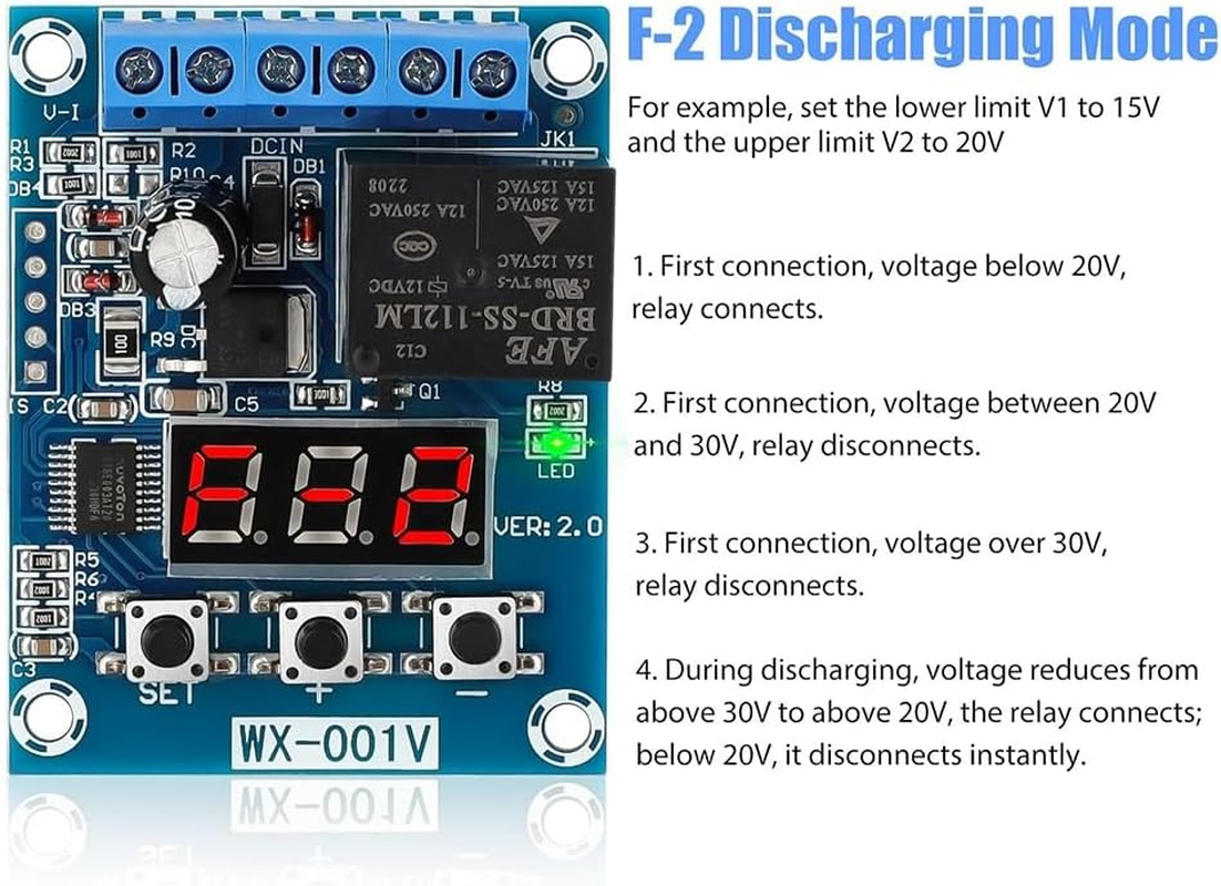 1PCS Low Voltage Cutoff, Battery Voltage Monitor Module DC 12V Low Voltage Cut off Charge Discharge Protection Board image number 2