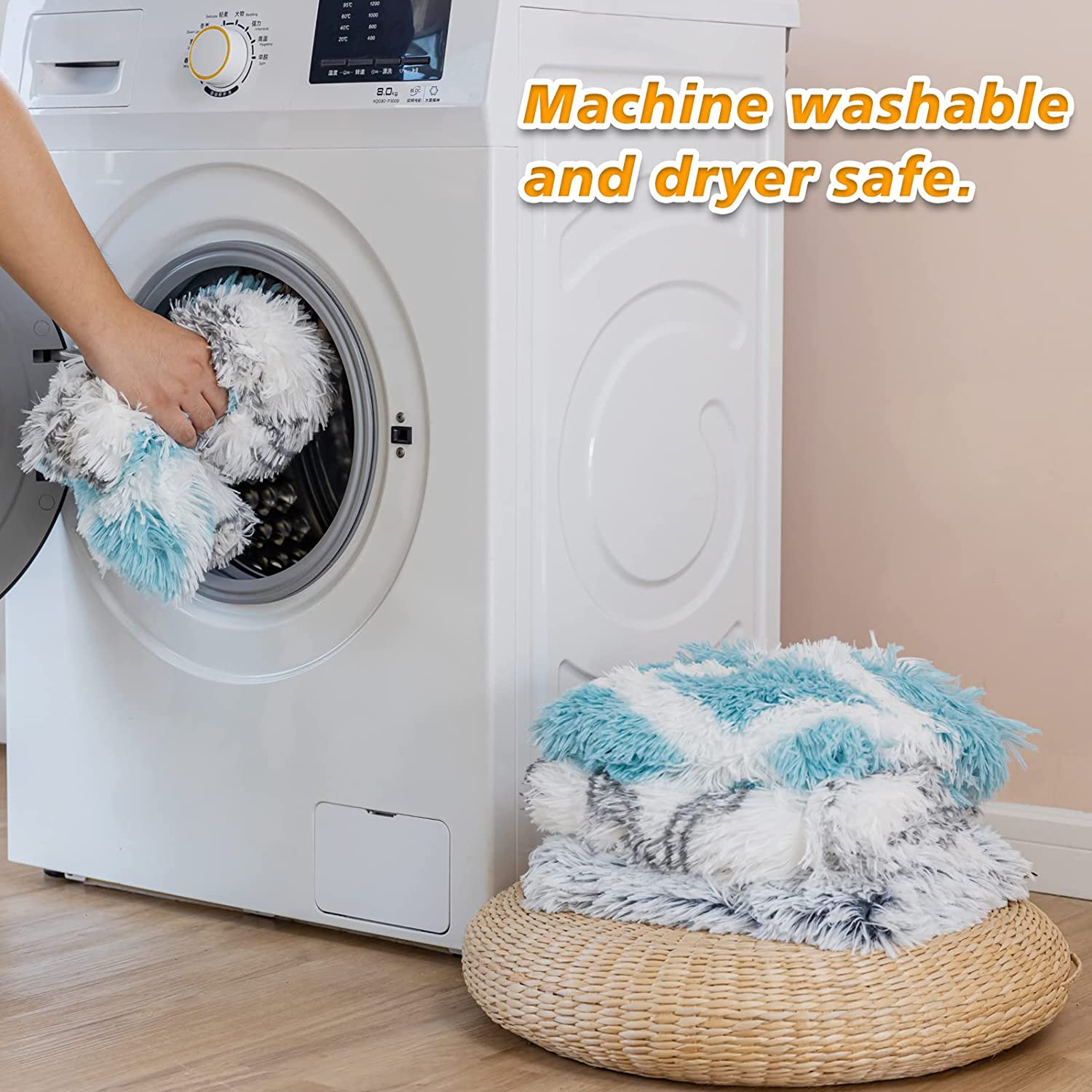 Pjyucien Fluffy Fleece Calming Pet Throw Blanket, Super Soft and Warm for Indoor Cats and Dogs, Medium 24 * 32", Machine Washable, Grey Puppy Bed image number 1