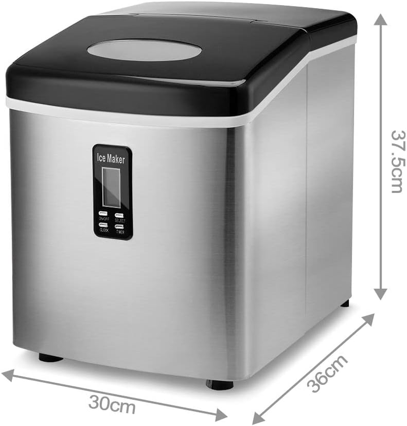Maxkon Electric Ice Maker Machine, 16.2Kgs in 24 Hours, 3.2L Larger Water Tank, Self-Clean Ice Maker Countertop Compact Potable Ice Maker with Ice Scoop and Basket for Home/Kitchen/Office image number 2