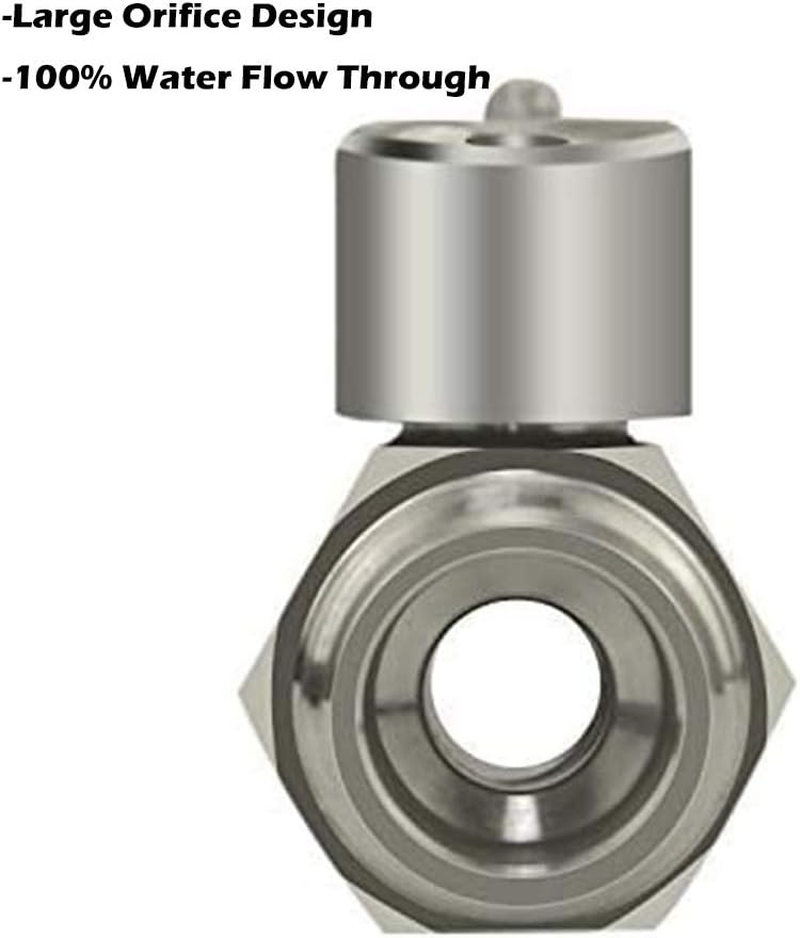 Showerhead Shut off Valve with Stainless Handle, 304 Stainless Steel Mini Ball Valve(1/2" Female X Male) NPT Thread, Water Flow Control Valve Regulator Chrome, Shower Head Flow Control Valve image number 2