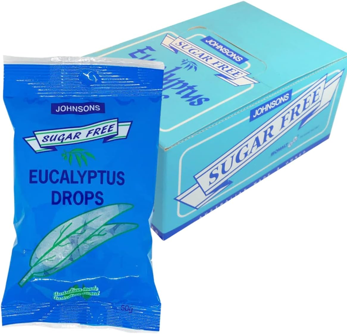 Johnsons Eucalyptus Drops Sugar Free 50G - 24 Pack image number 1