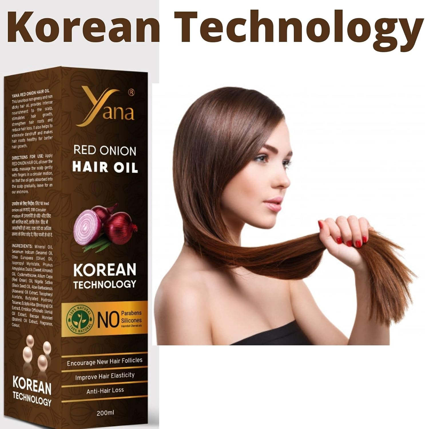 Yana Red Onion with Black Seed Oil Spray for Hair Growth for Black Hair Women