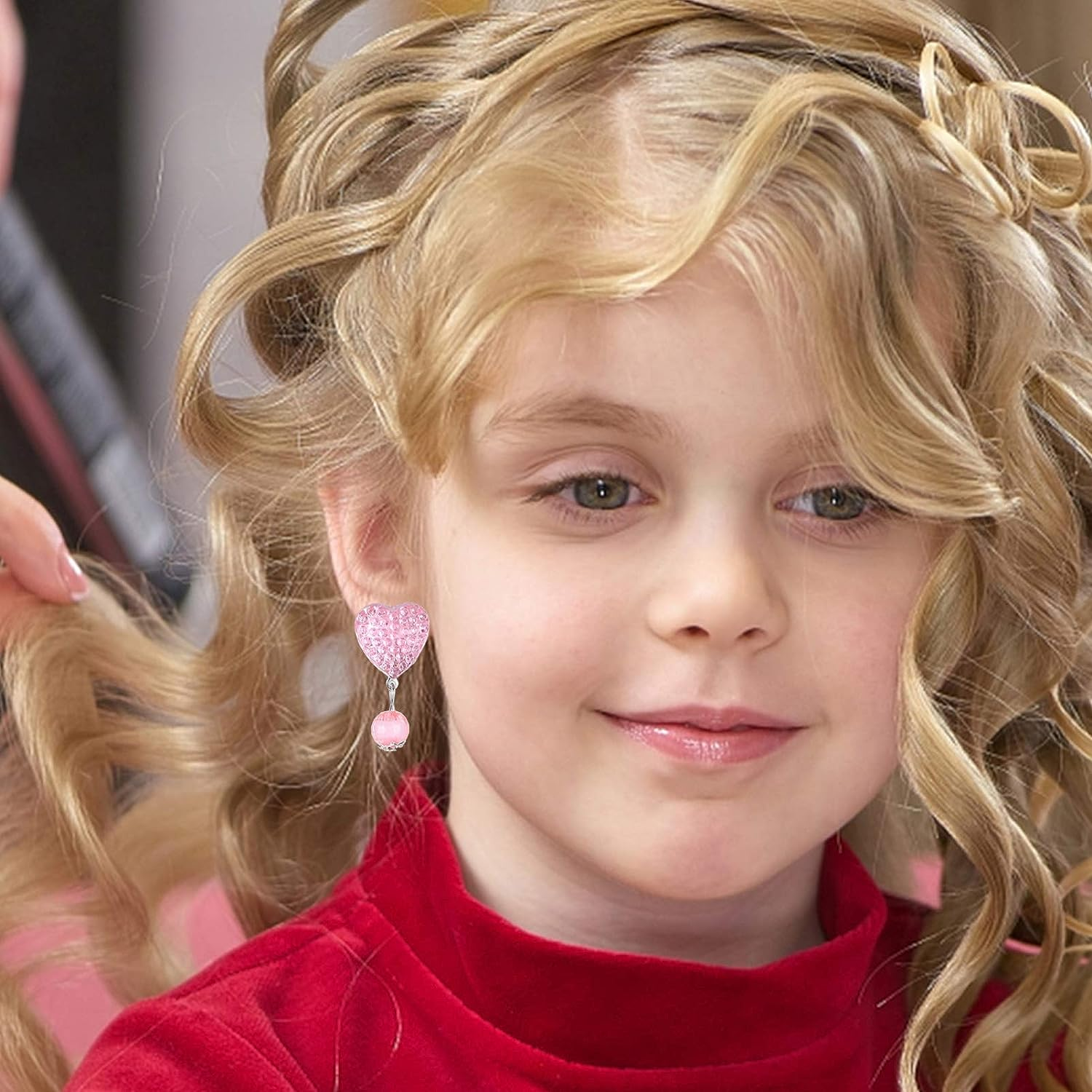 Clip on Earrings Princess Play Jewelry Earrings Set Resin Acrylic Clipon Earring Cartoon Dangle Eardrop for Little Girls Birthday image number 4