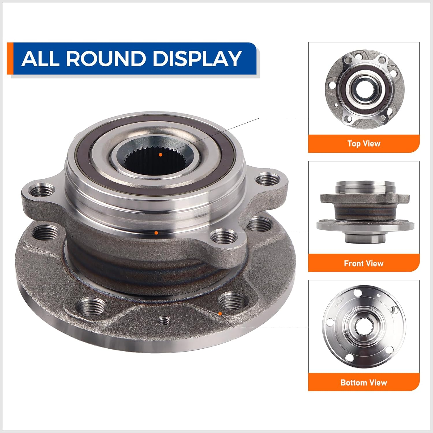 PAROD 513253 2PCS Front Wheel Bearing Hub Assembly Fit for Audi A3 Quattro Q3 TT 12-18 VW Beetle 09-17 CC 07-16 Eos 10-14 Golf 12-13 Golf R 10-14 GTI 05-18 Jetta Passat 08 R32 Rabbit Tiguan W/Abs