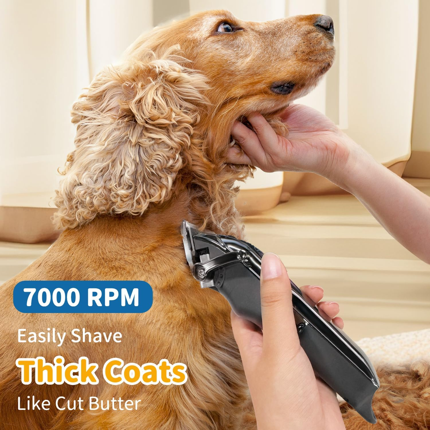 Dog Clippers for Grooming: USB Rechargeable Dog Grooming Kit with 6 Guide Combs - Cordless Electric Pet Hair Trimmers Set with LED Display for Small & Large Dogs Cats image number 2