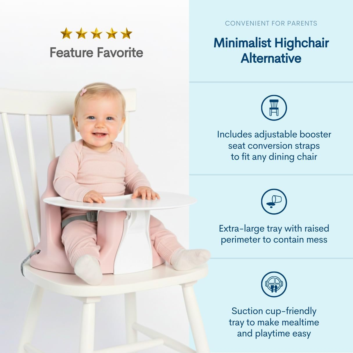 Upseat Baby Floor Seat Booster Chair for Sitting up with Removable Tray for Meals and Playtime, Developed with Physical Therapists for Safe and Healthy Hip Development and Posture (Pink) image number 2