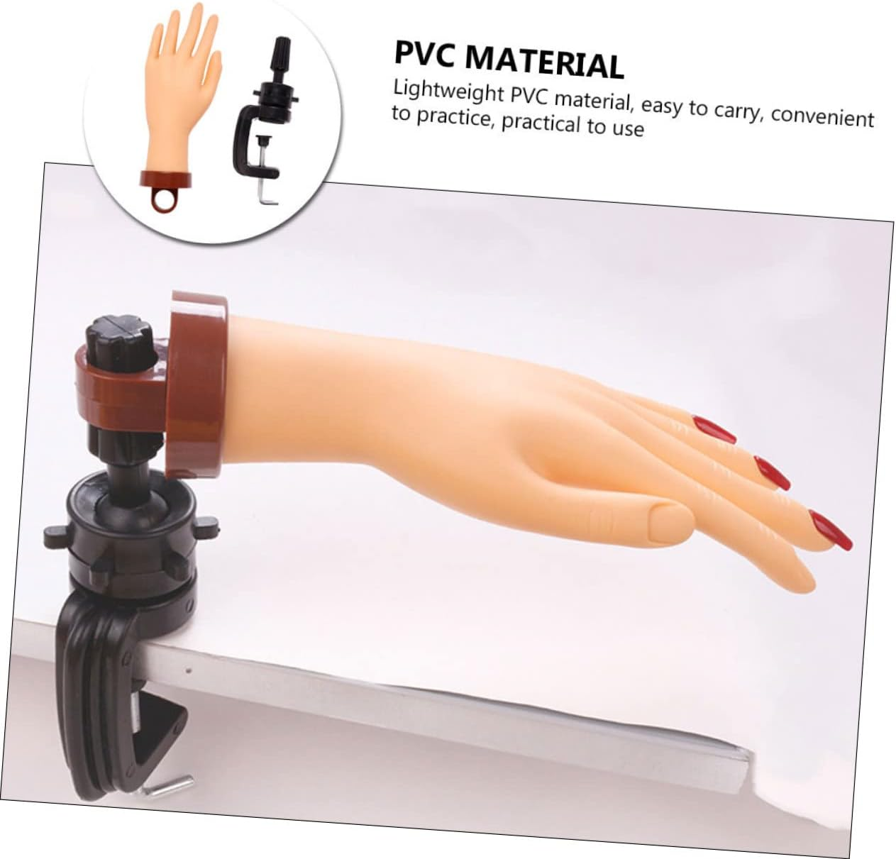 Flexible Nail Practice Hand Model with Stand, Realistic Soft Fake Manicure Training Tool for Professional Nail Art and Gel Design Users in Salon and Home Use