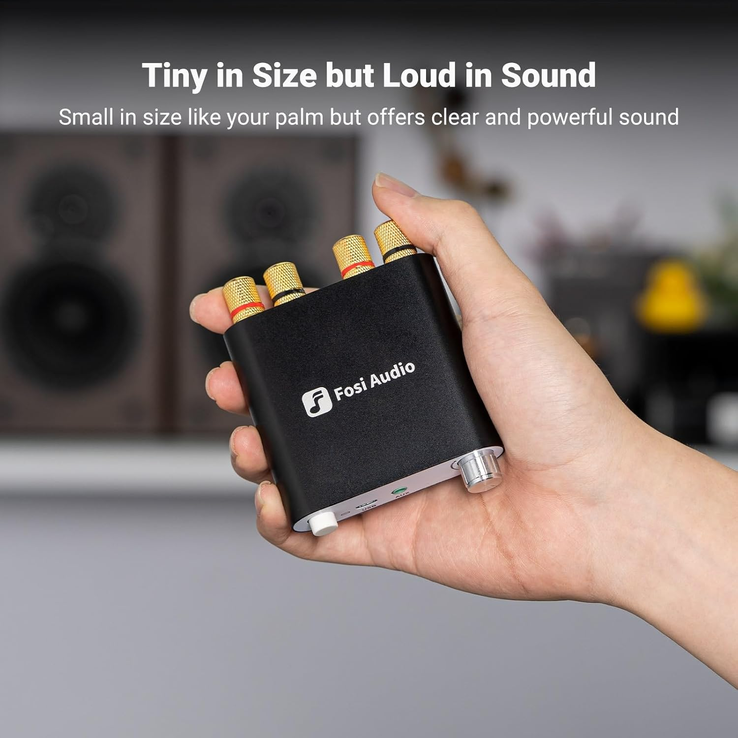 Fosi Audio ZK-1002D Mini Bluetooth Amplifier Hifi Stereo Wireless Audio Receiver Compact Power Amp 100W *2 Dual Channel Class D with AUX USB Inputs for Passive Speakers image number 2