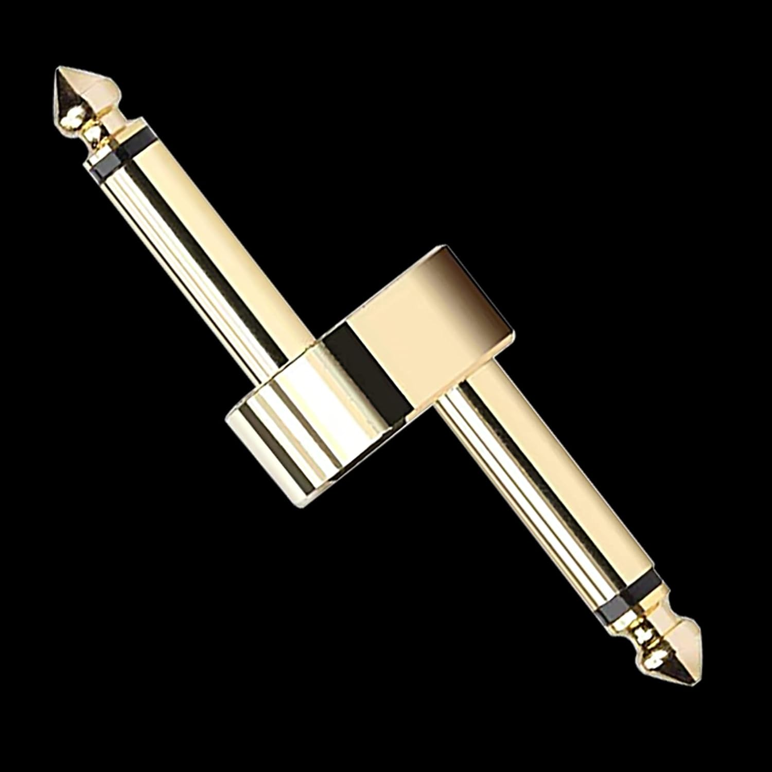 4Pack Tunghey 1/4 Inch Pedals Coupler Z Type 6.3Mm Guitar Pedal Connectors TS Copper Male Connector for Effect Pedalboard Space Saving Gold Plated image number 1