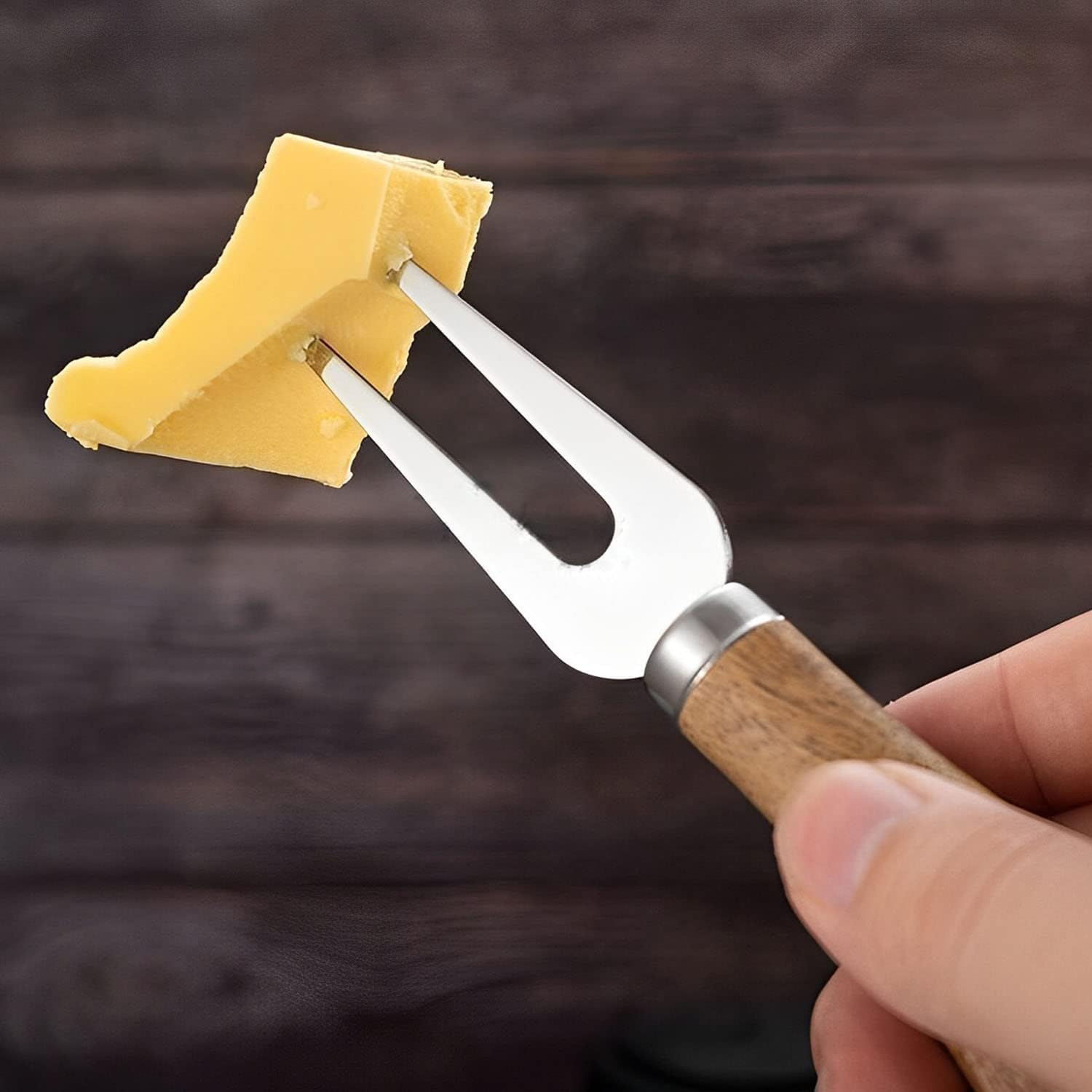 Cheese Knives Set with Wooden Handle,Mini Serving Tongs Spoons Forks Toothpick Flags for Party Christmas image number 4